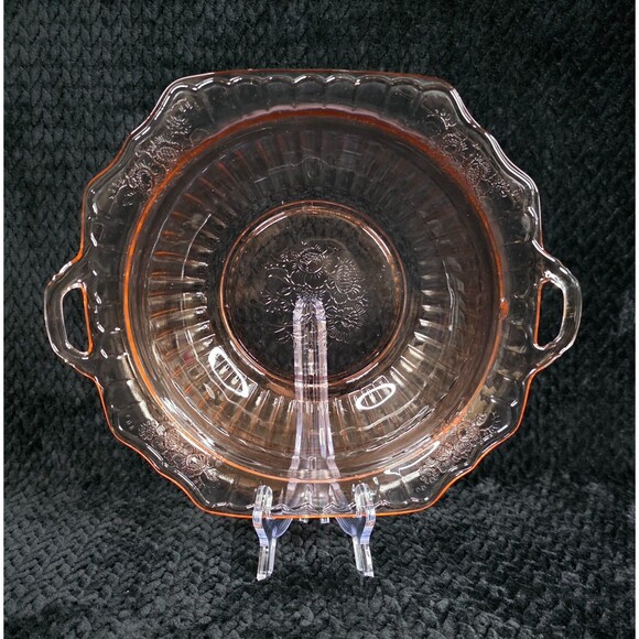 Anchor Hocking Other - Vintage Anchor Hocking Pink Open Mayfair Serving Bowl with Handles, 1930s